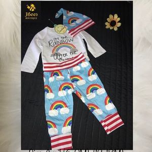 Adorable 3pc set Rainbow Baby Outfit 🌈